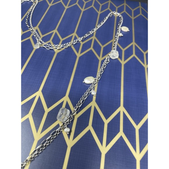 SILPADA N1492 Necklace Vintage‎ Sterling Silver 925 Layered Pearl Lariat Tassel - Picture 8 of 12